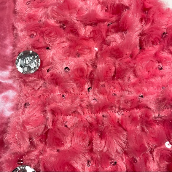 NWOT Young Hearts Pink Fuzzy Sequins Vest Size 3T - Picture 6 of 6